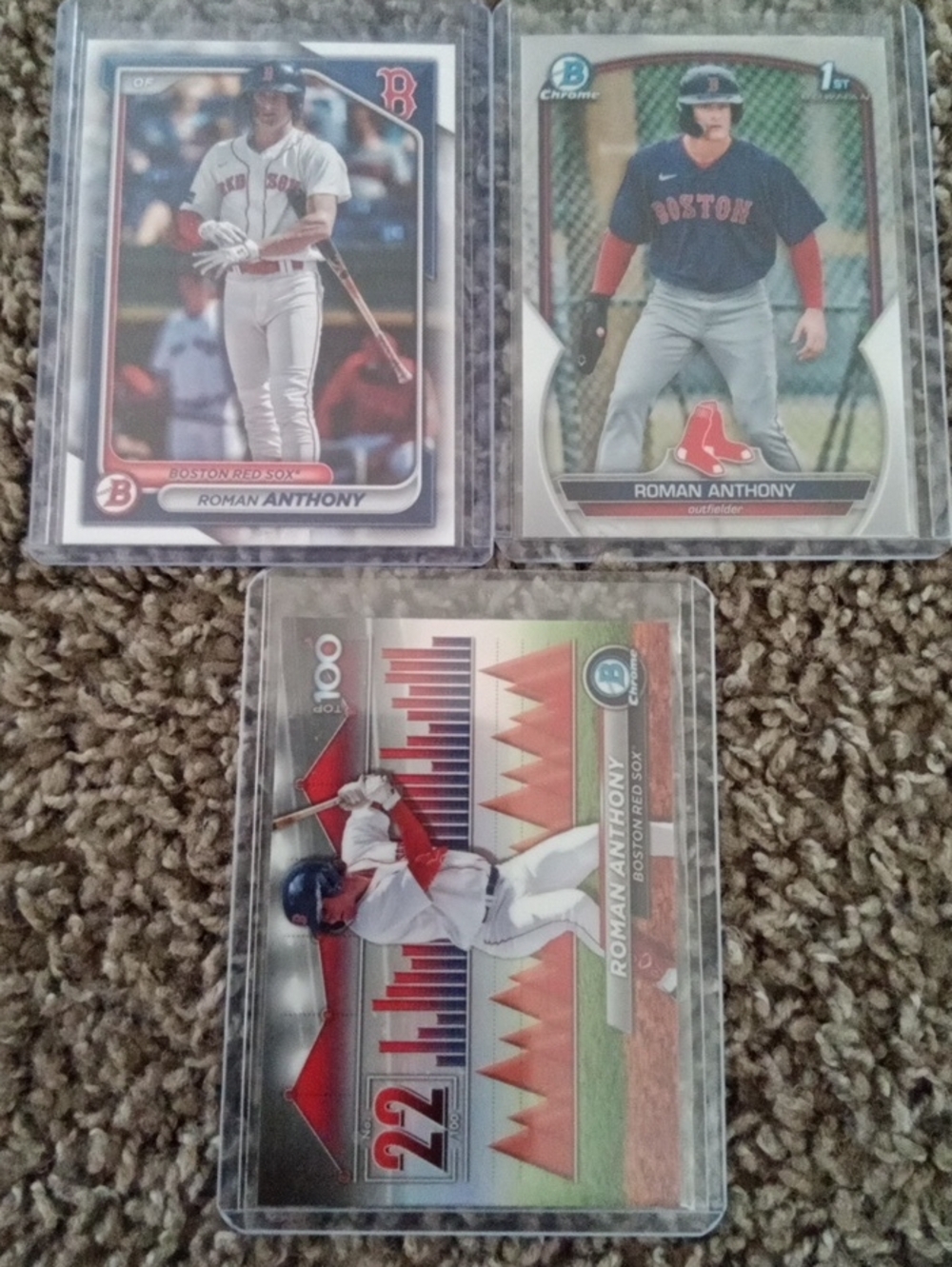Topps Roman Anthony Baseball Cards - Red, White, Blue